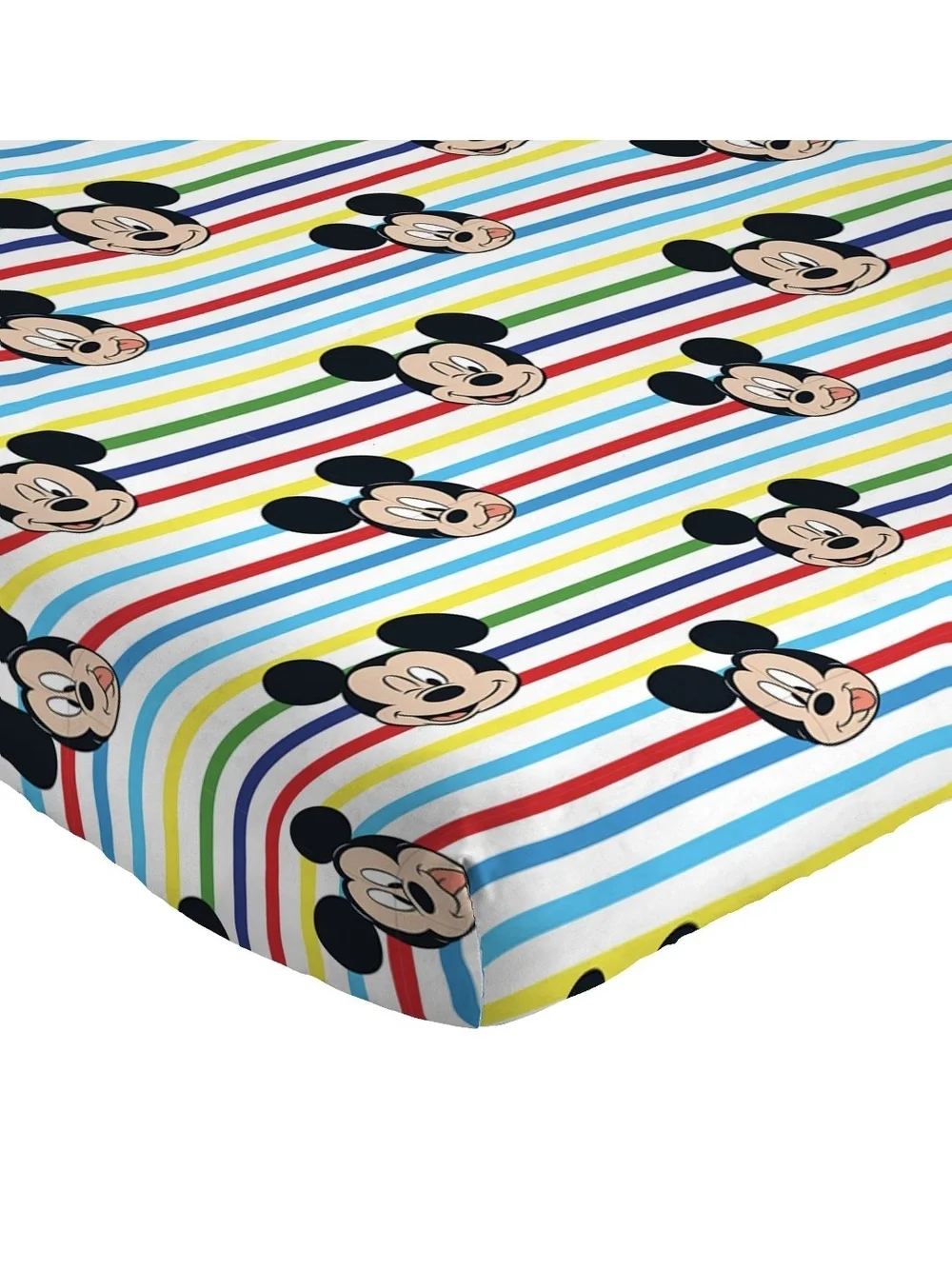 Disney Mickey Mouse Striped Fitted Sheet - Multicolor